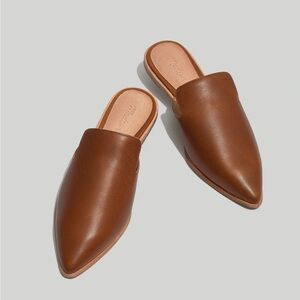 Madewell Brown Leather Mules Sleek Minimalist Design